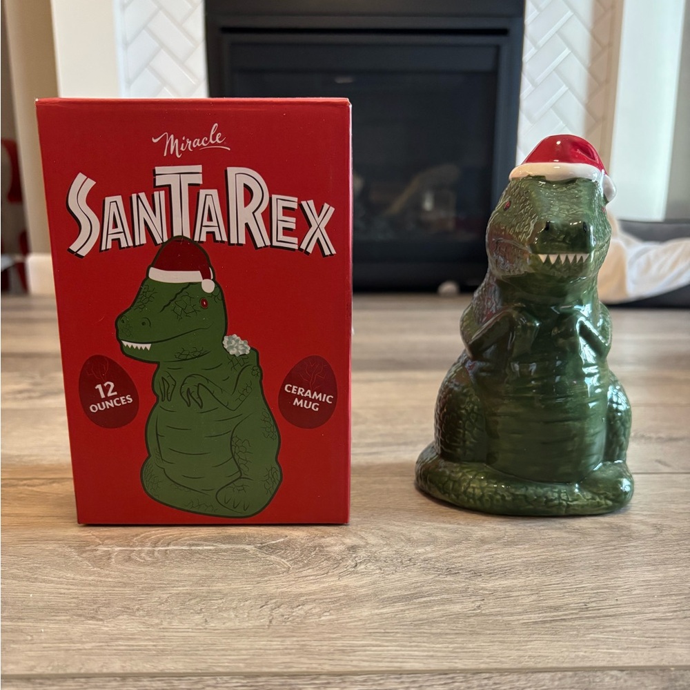 Dinosaur tiki Christmas mug
